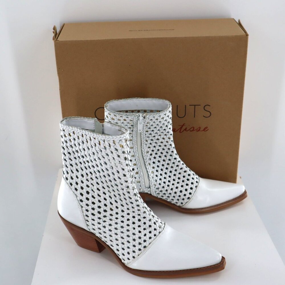Matisse Golden Hour Booties Women 6 White Boho Bohemian Modern Western Edgy Chic - Picture 2 of 11